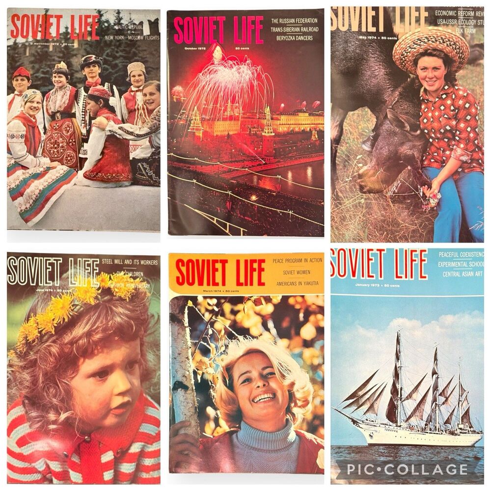 Soviet Life Magazine Lot 6 Issues 1972 1973 1974 Cold War USSR Détente Era